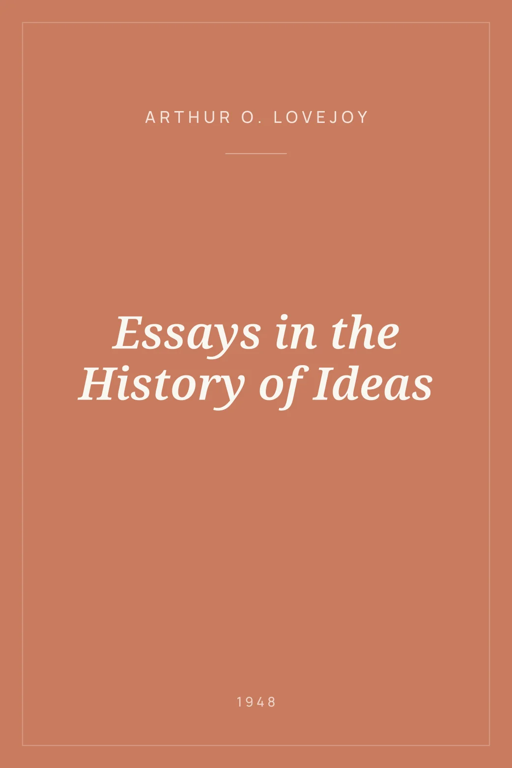 Portada de Essays in the History of Ideas