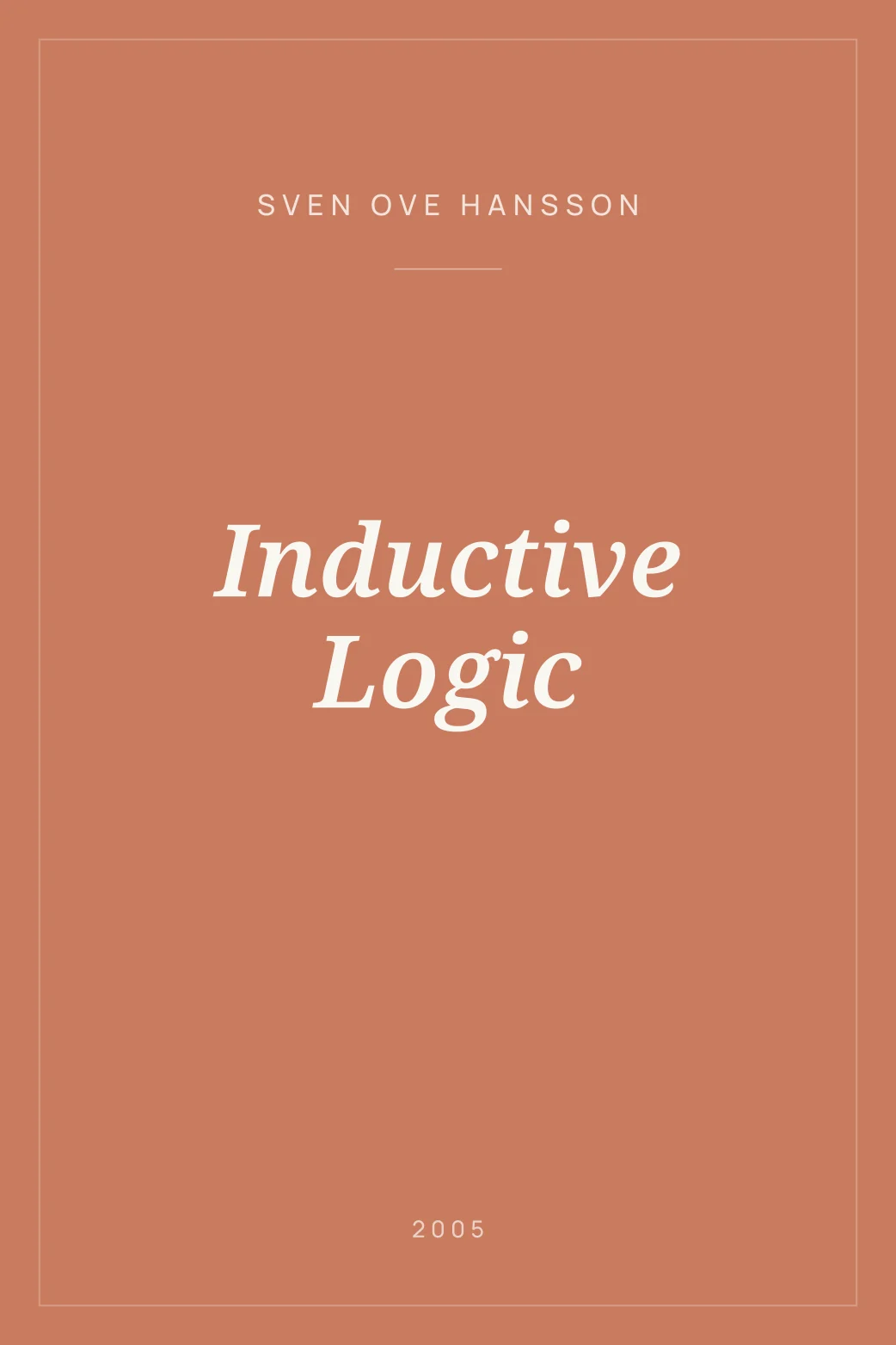 Portada de Inductive Logic