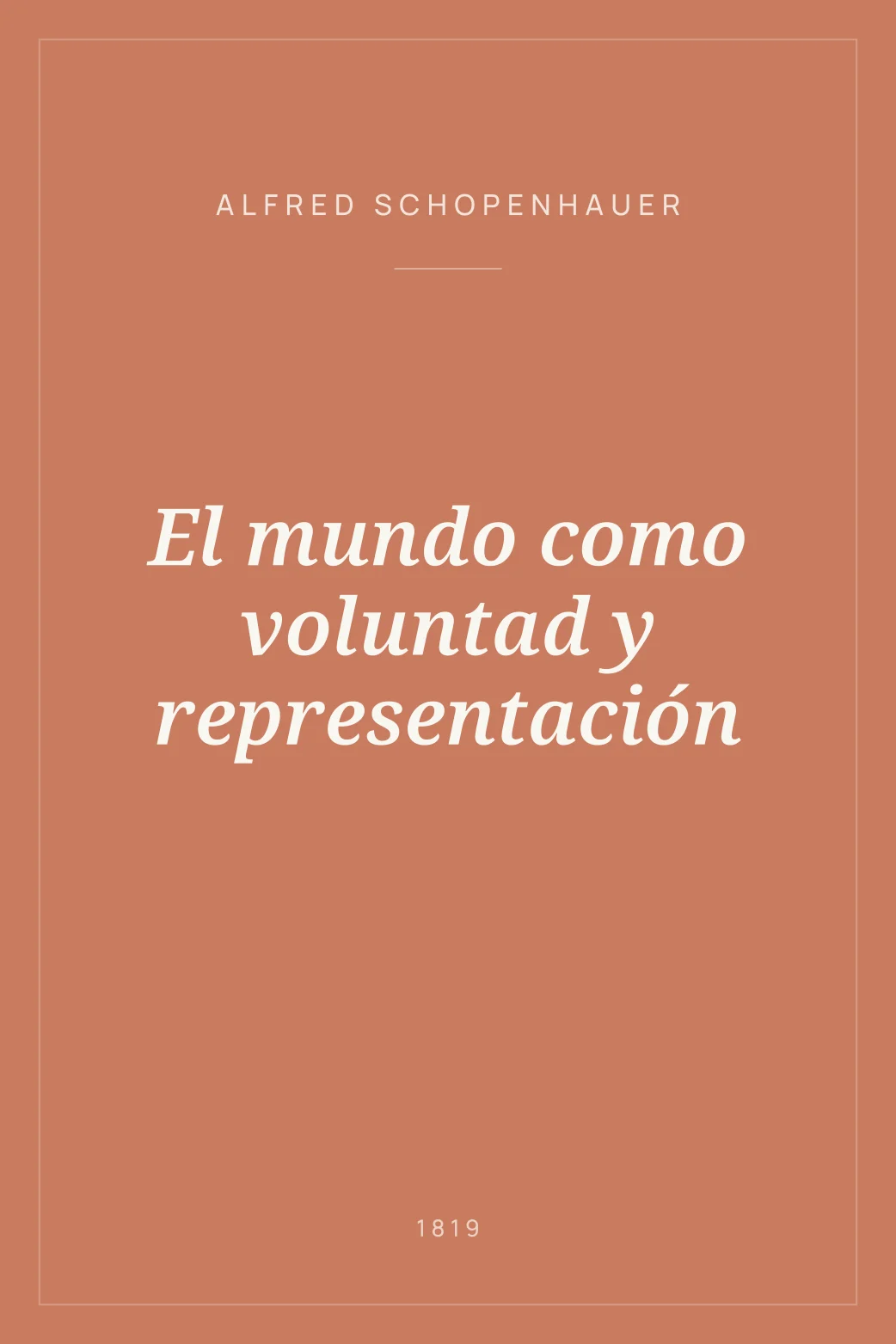 Portada de El mundo como voluntad y representación