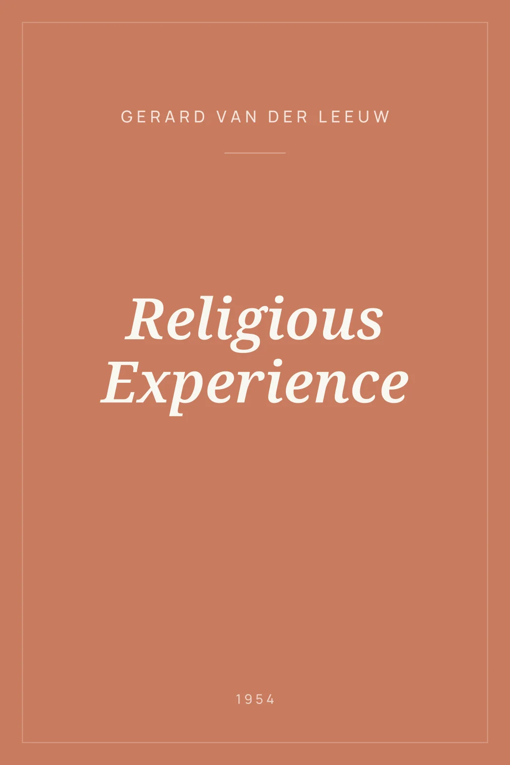 Portada de Religious Experience