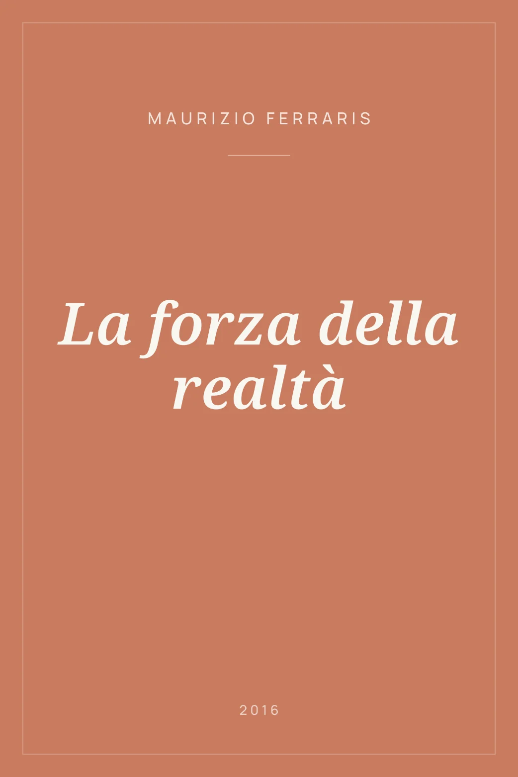 Portada de La forza della realtà