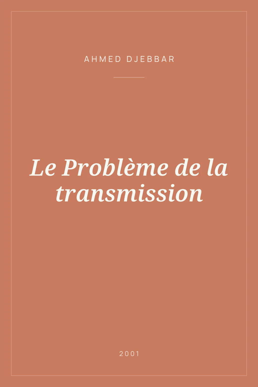Portada de Le Problème de la transmission