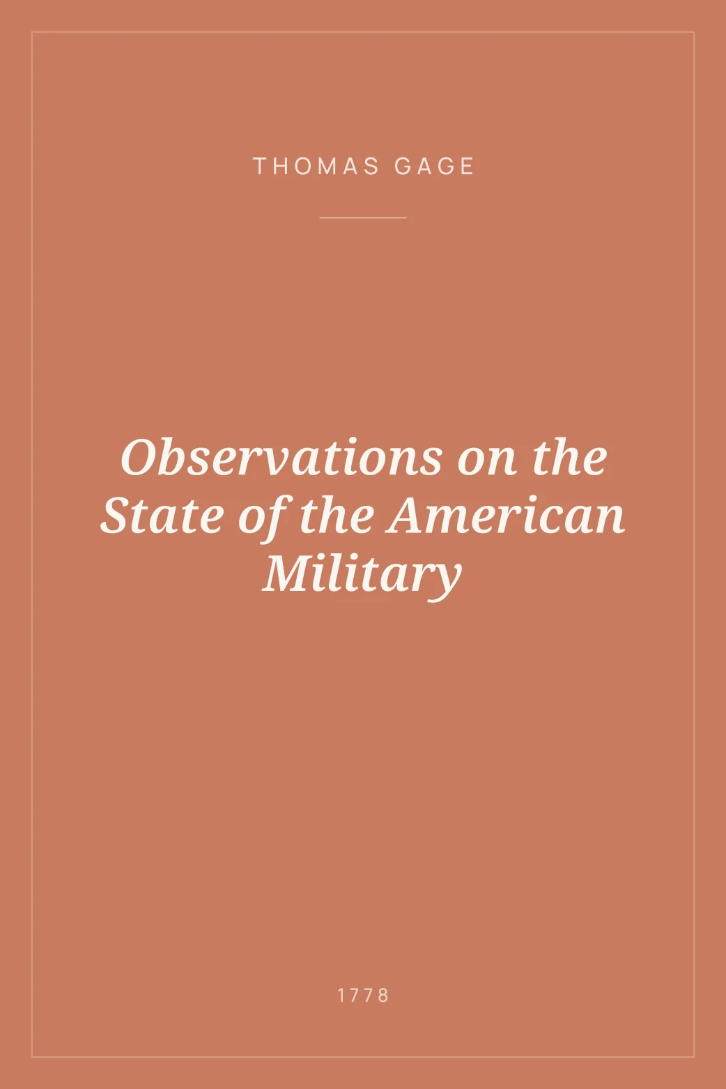 Portada de Observations on the State of the American Military