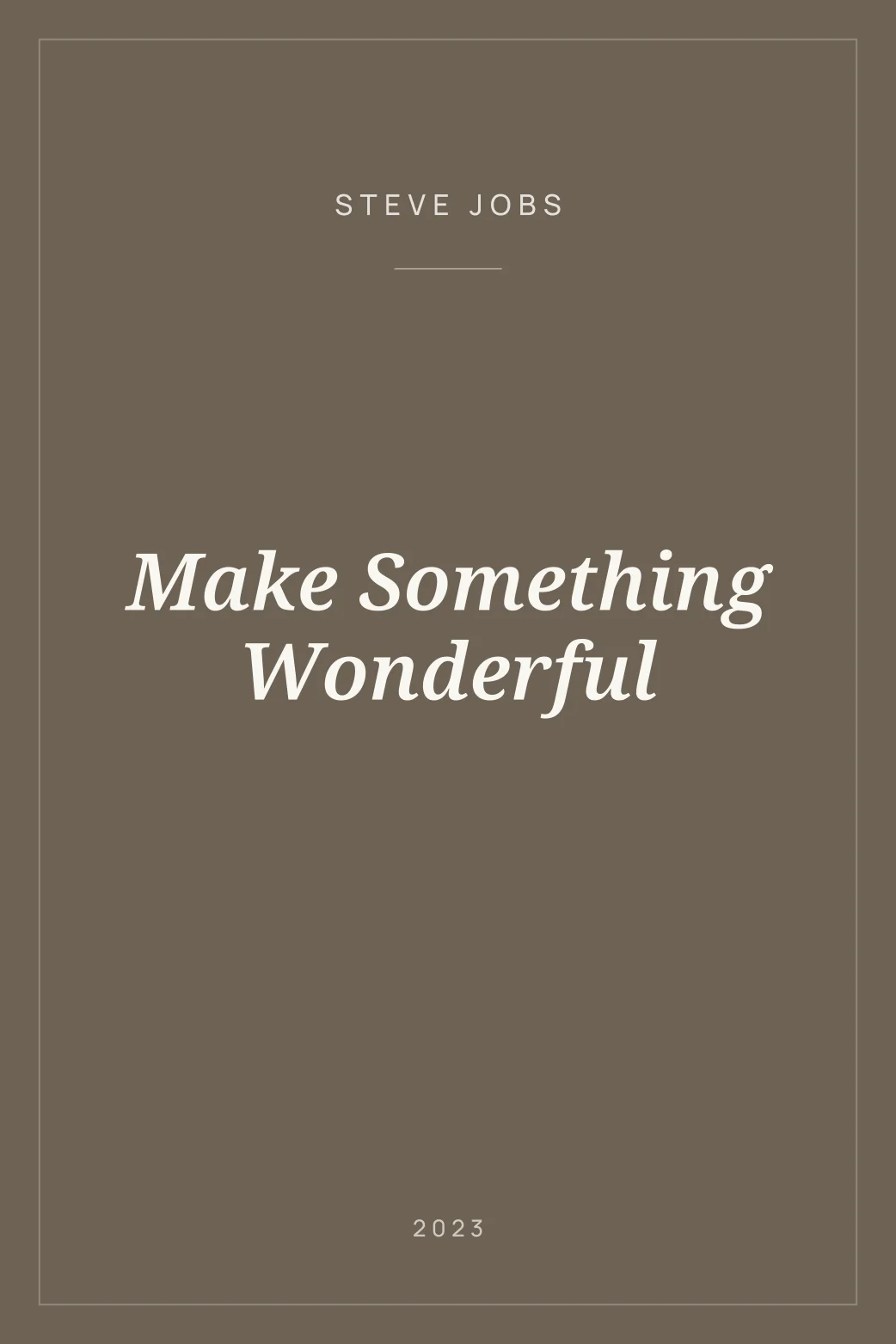 Portada de Make Something Wonderful