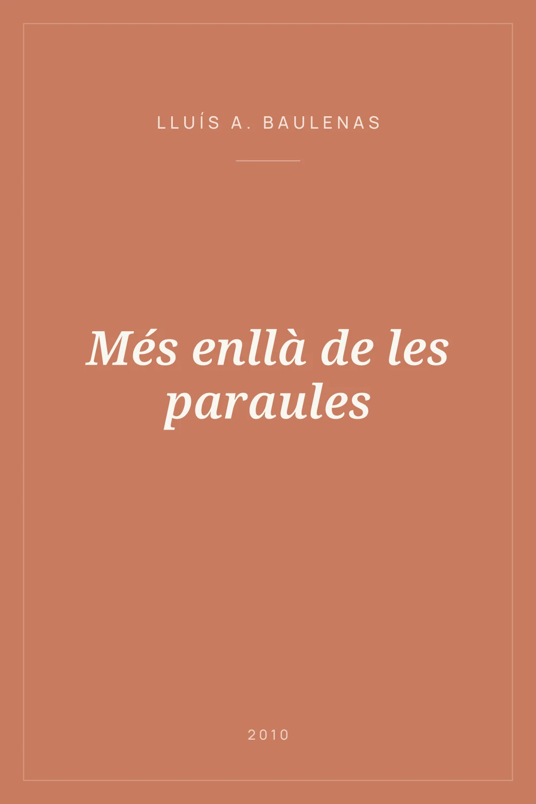 Portada de Més enllà de les paraules