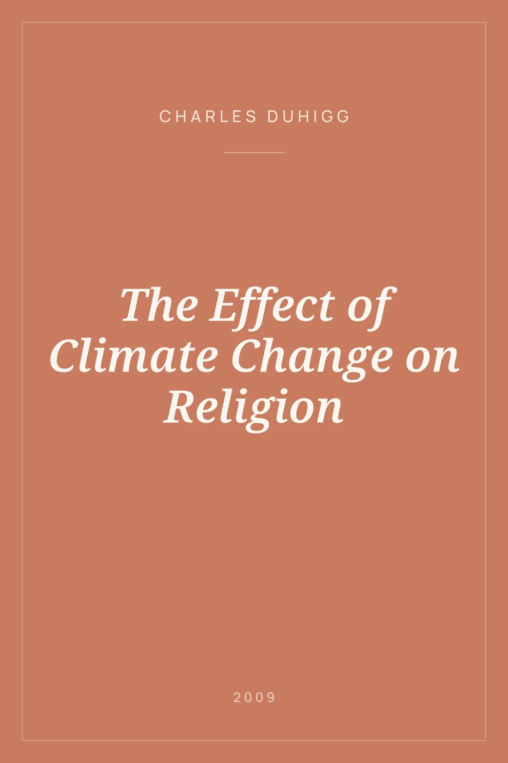 Portada de The Effect of Climate Change on Religion