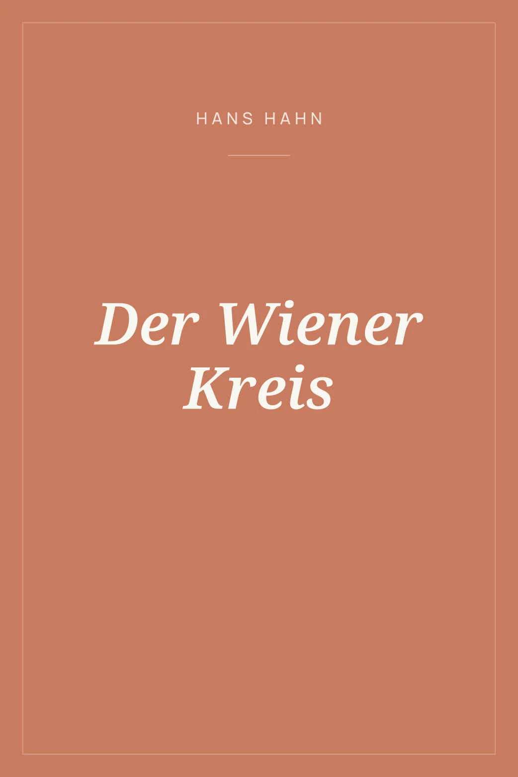 Portada de Der Wiener Kreis