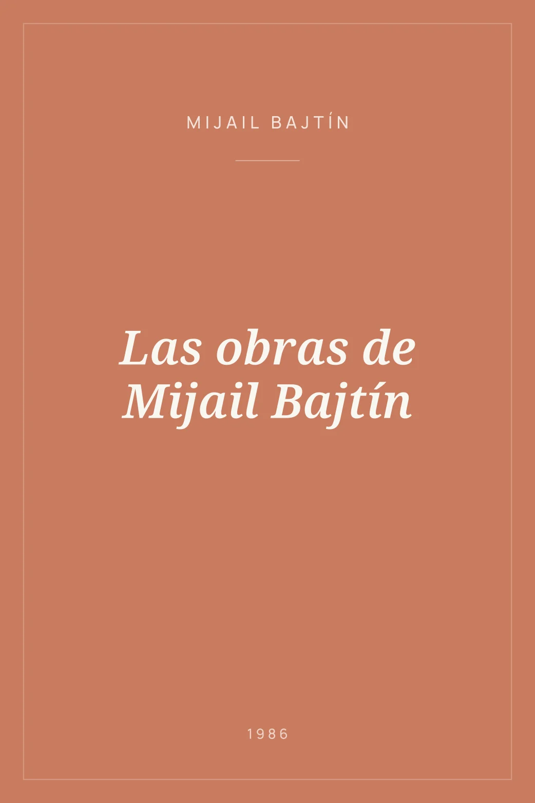 Portada de Las obras de Mijail Bajtín