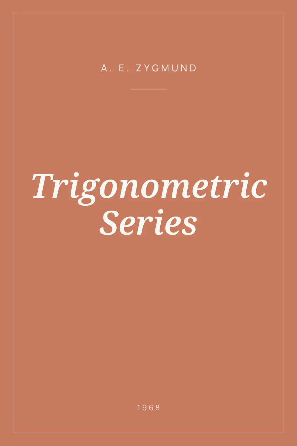 Portada de Trigonometric Series