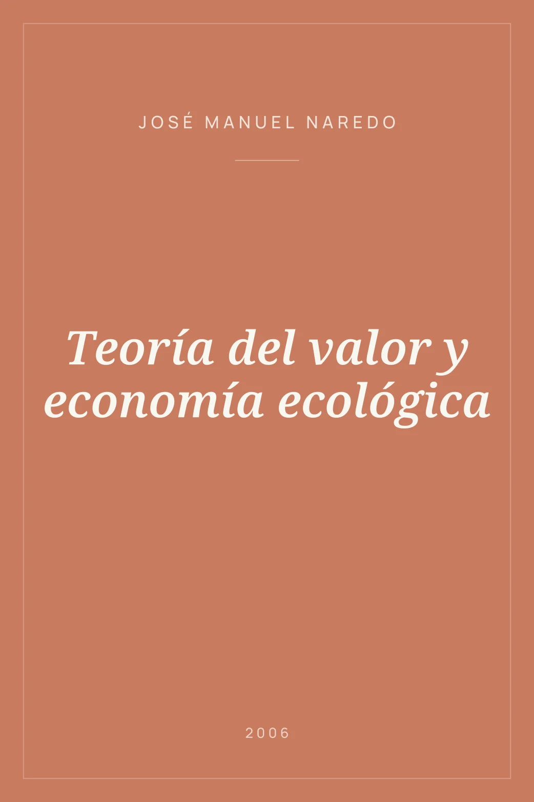 Portada de Teoría del valor y economía ecológica