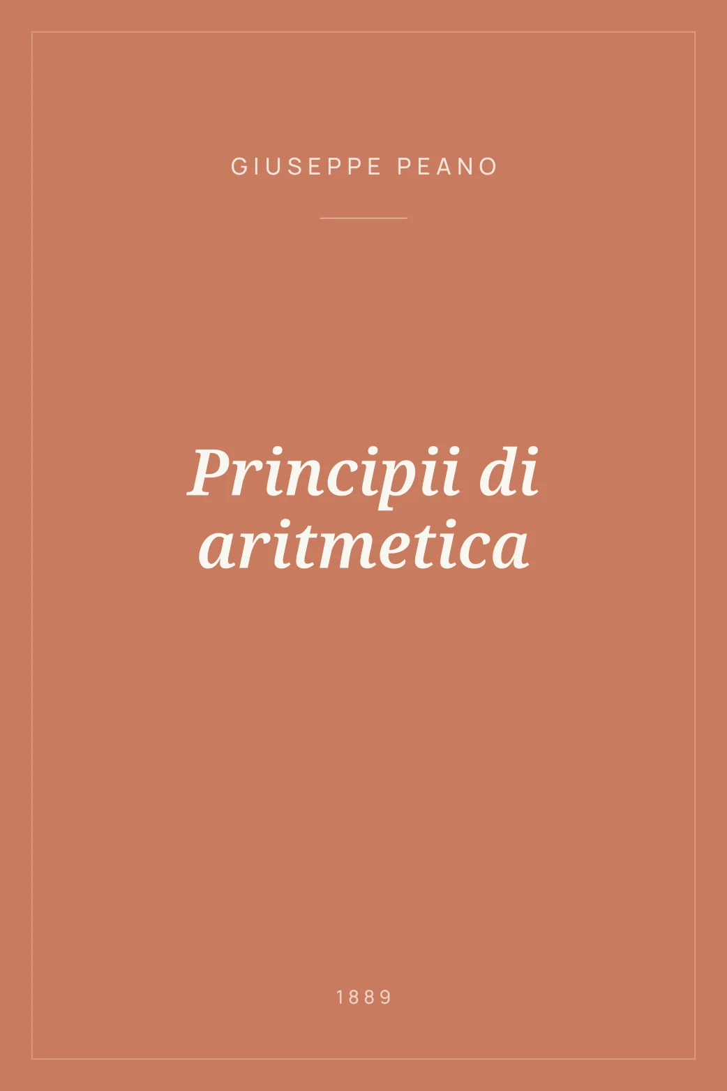 Portada de Principii di aritmetica