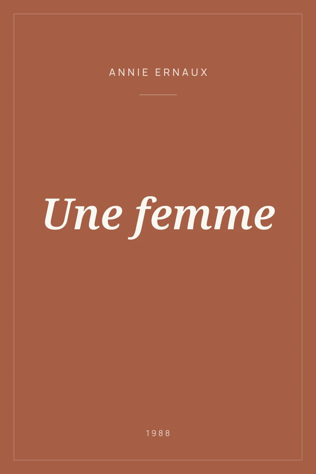 Portada de Une femme