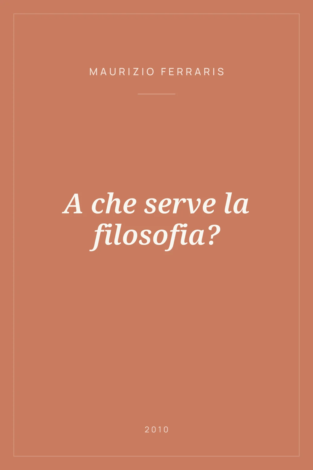 Portada de A che serve la filosofia?