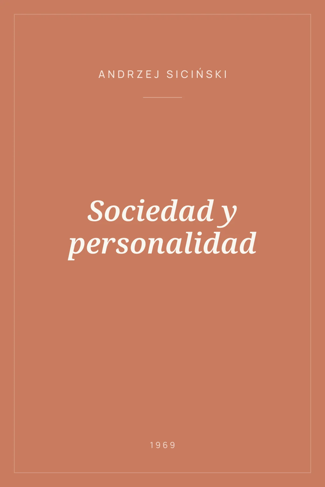 Portada de Sociedad y personalidad