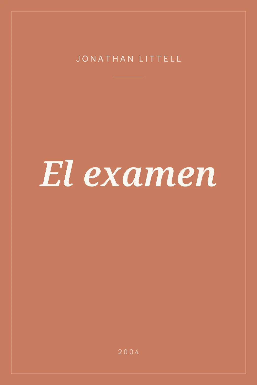 Portada de El examen