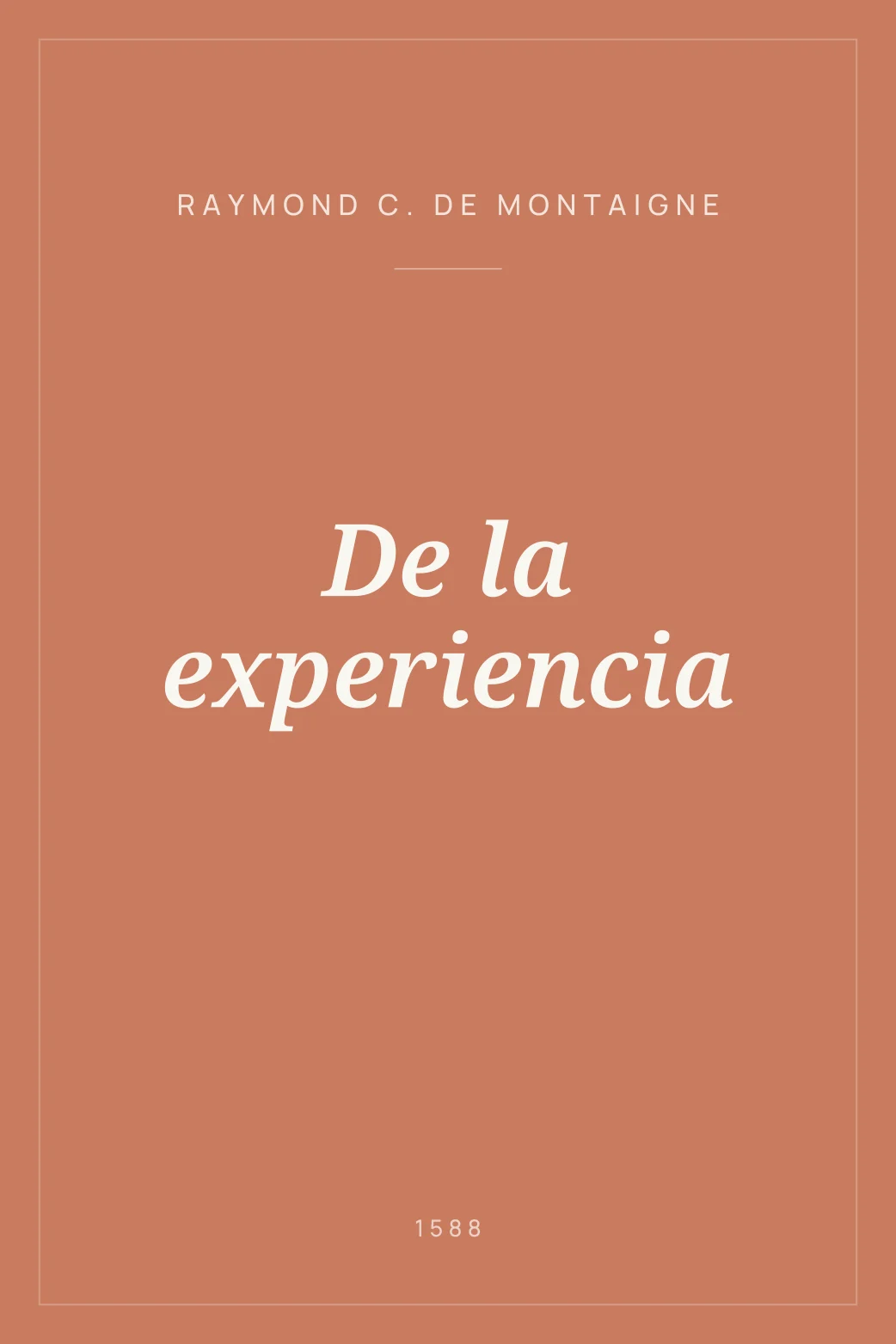 Portada de De la experiencia