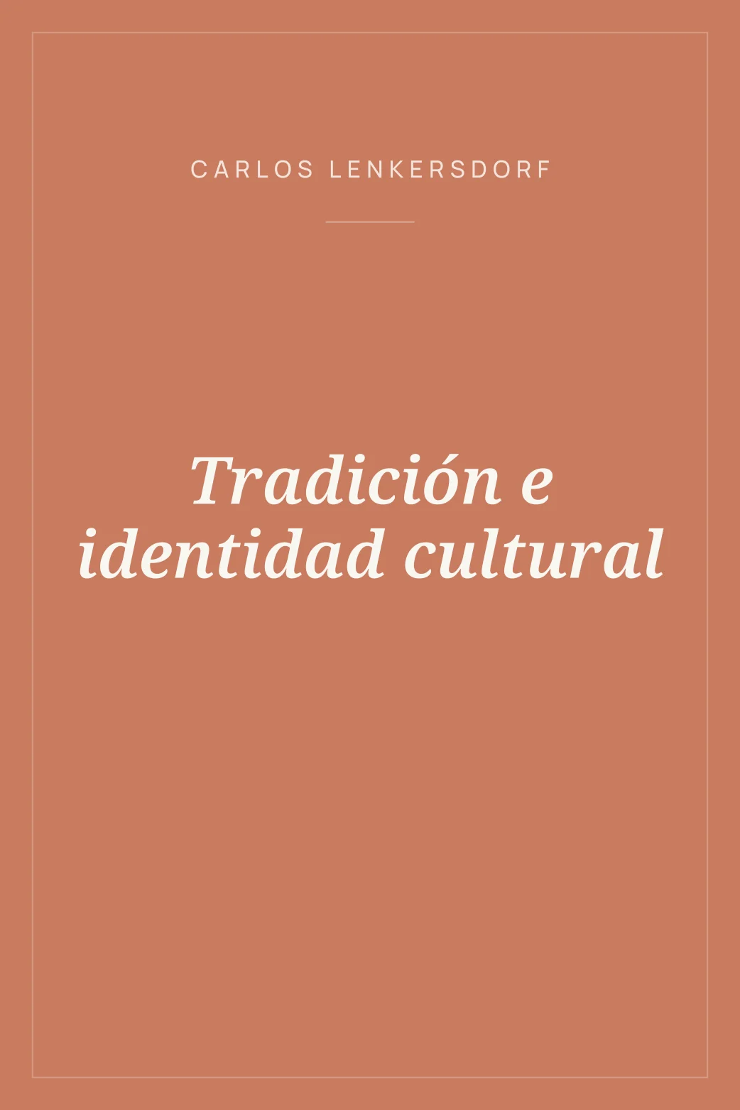 Portada de Tradición e identidad cultural