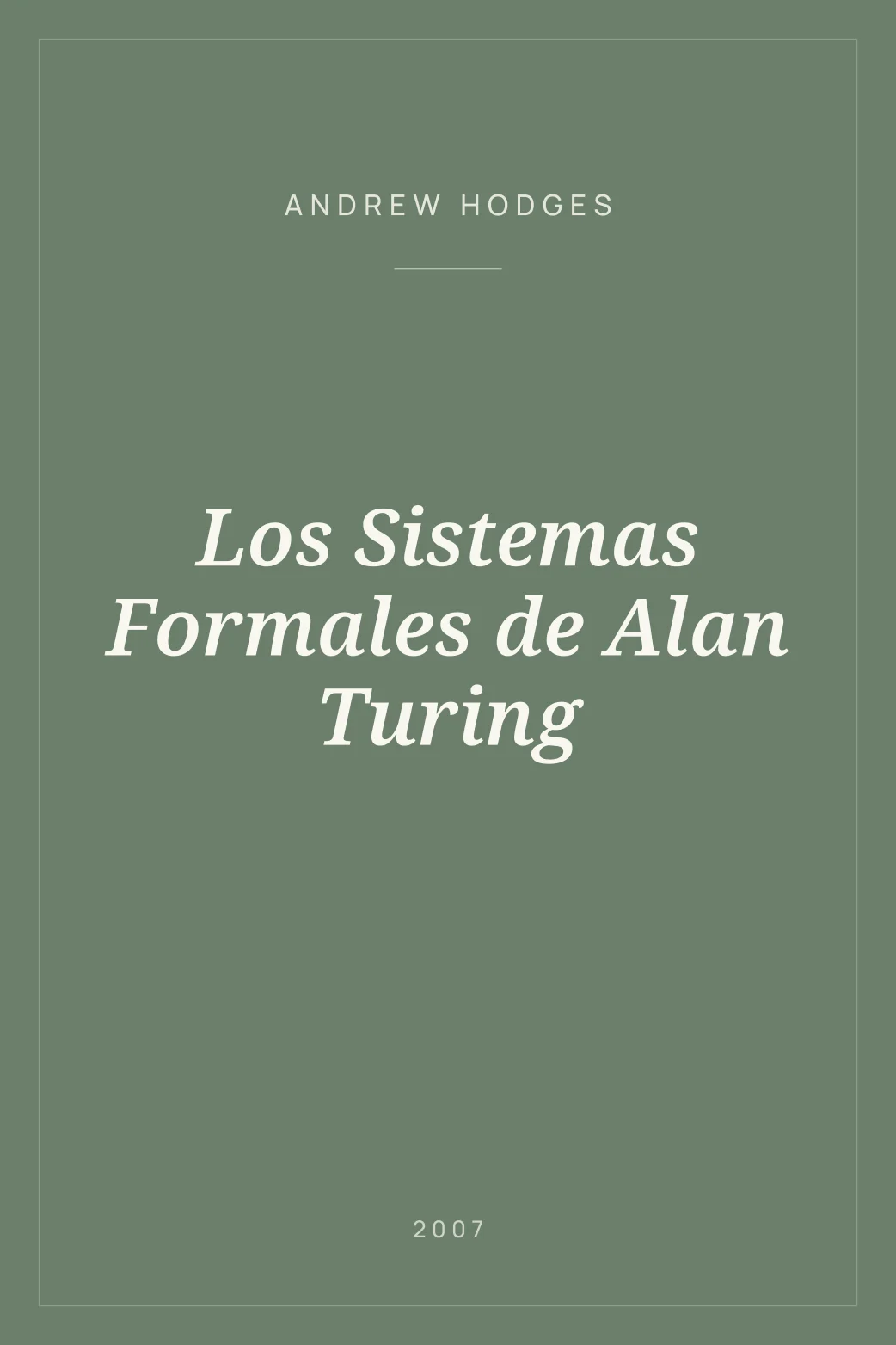 Portada de Los Sistemas Formales de Alan Turing