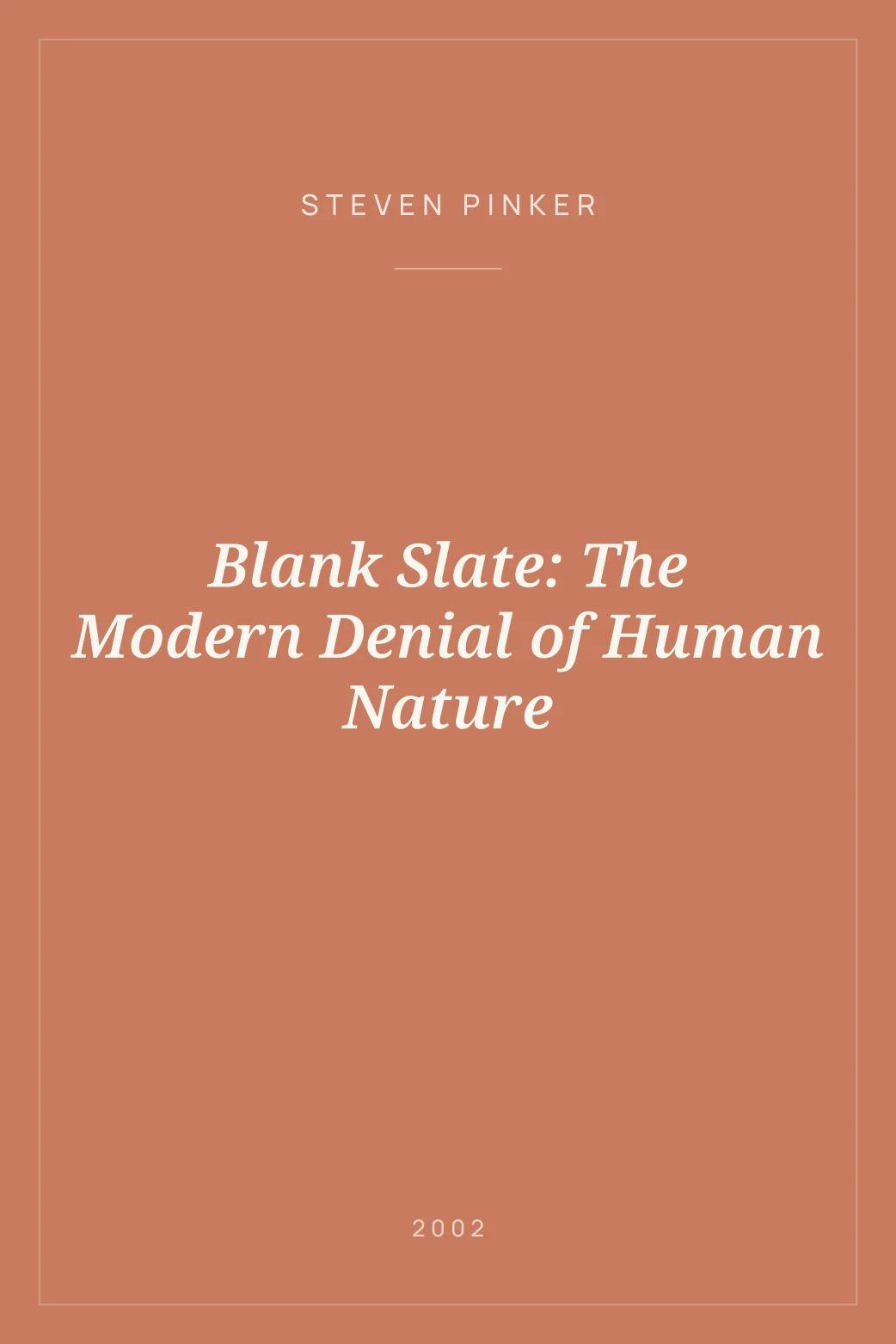 Portada de Blank Slate: The Modern Denial of Human Nature