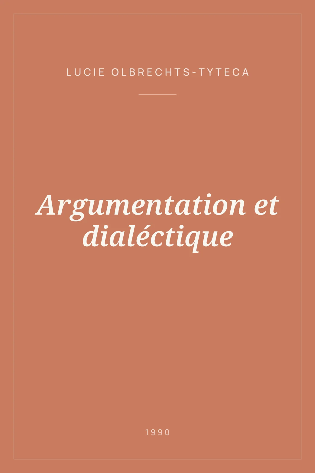 Portada de Argumentation et dialéctique