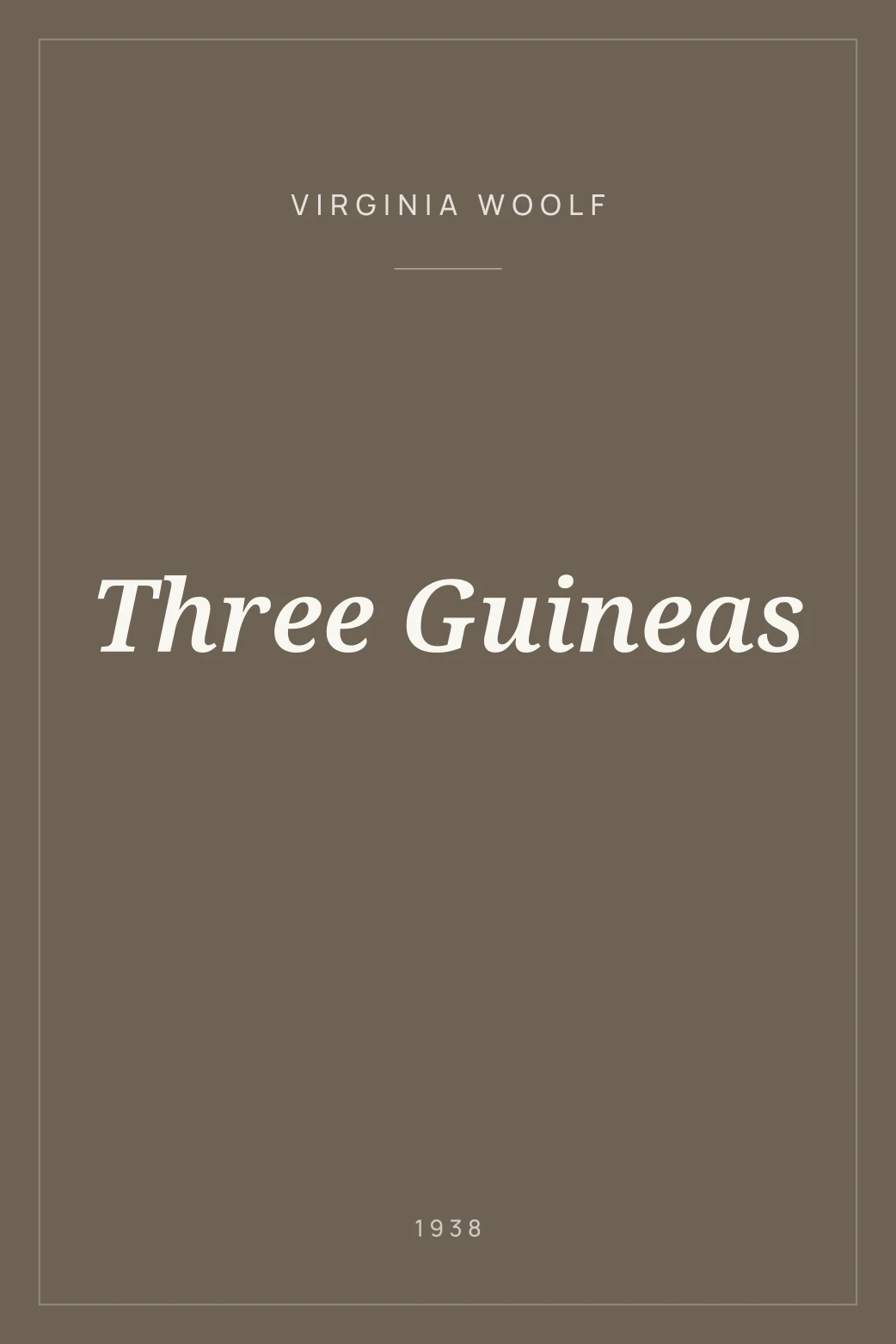 Portada de Three Guineas