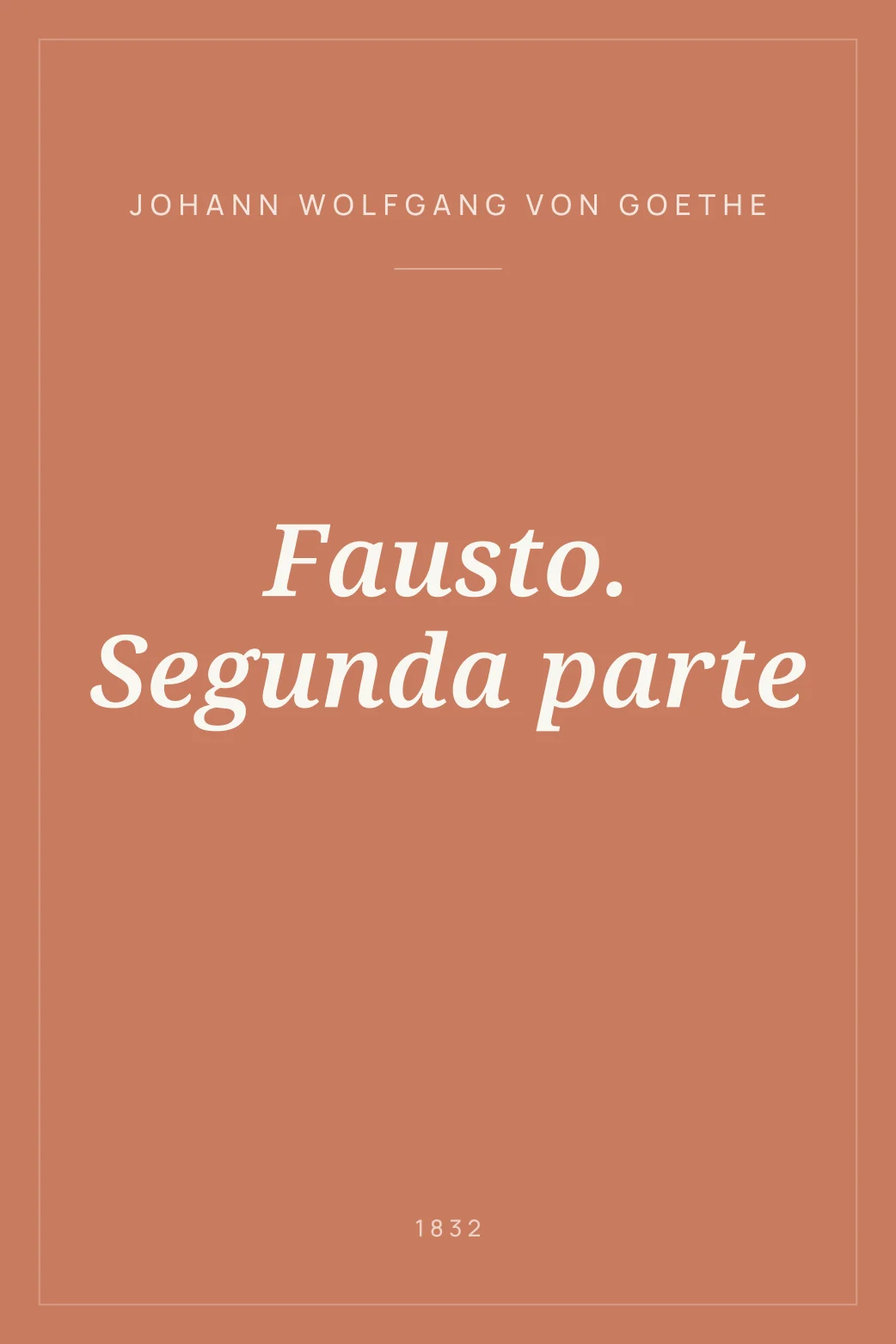Portada de Fausto. Segunda parte