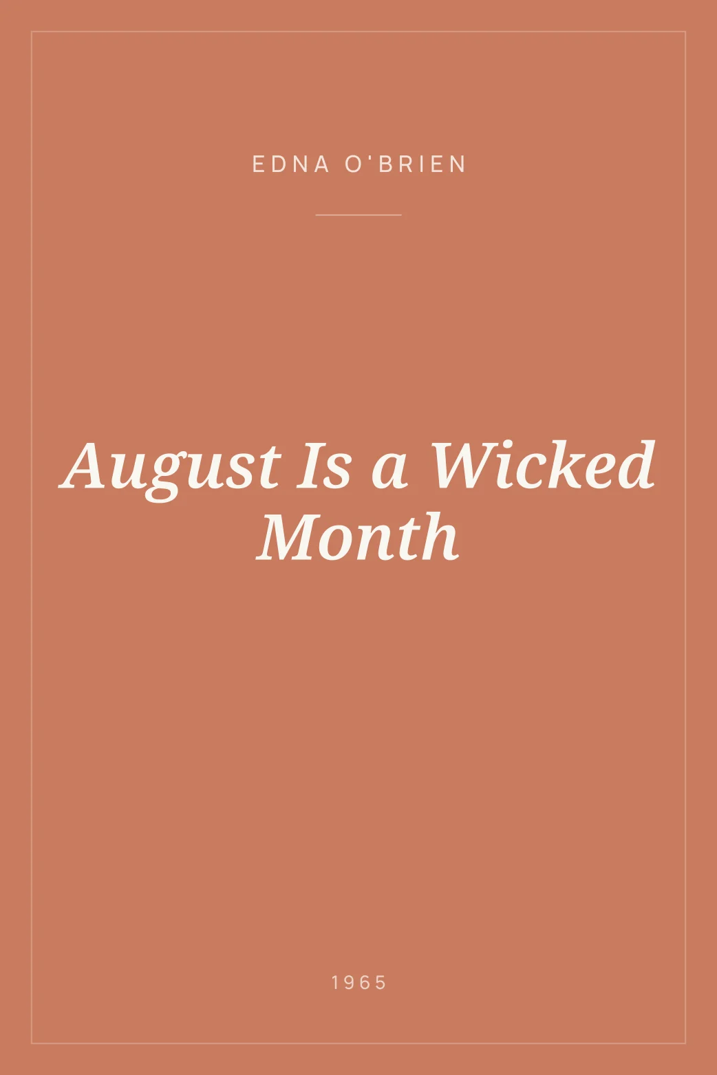 Portada de August Is a Wicked Month