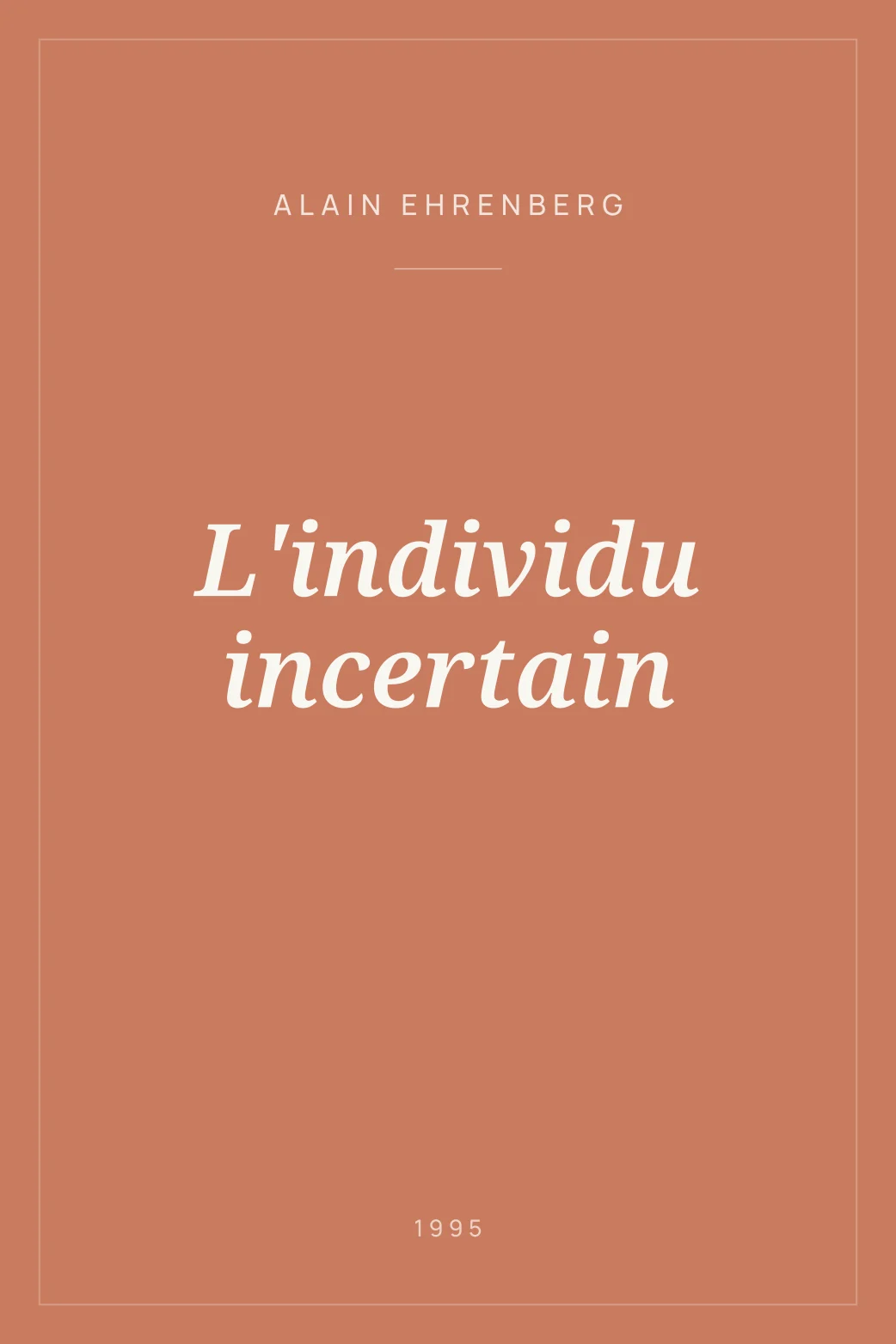 Portada de L'individu incertain