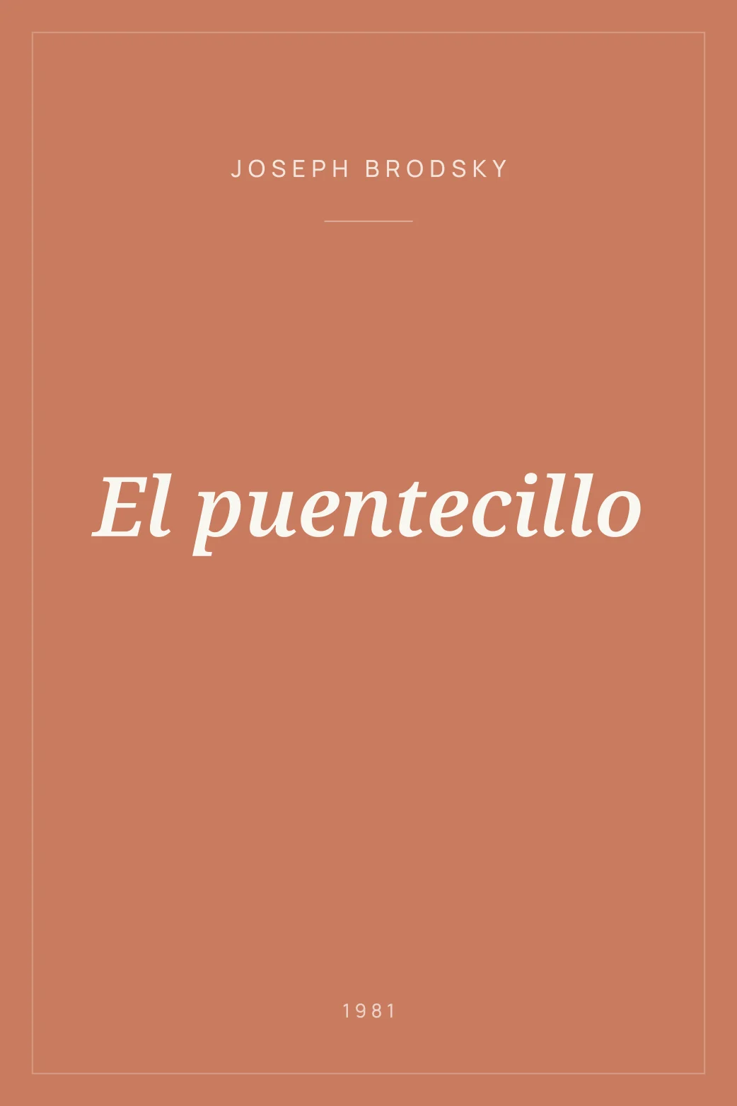 Portada de El puentecillo