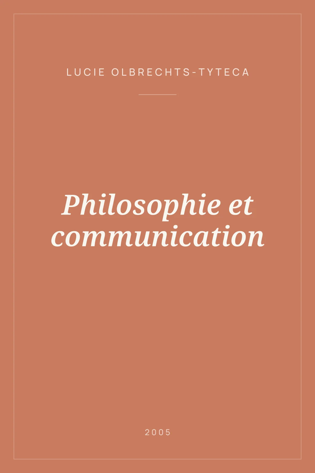 Portada de Philosophie et communication