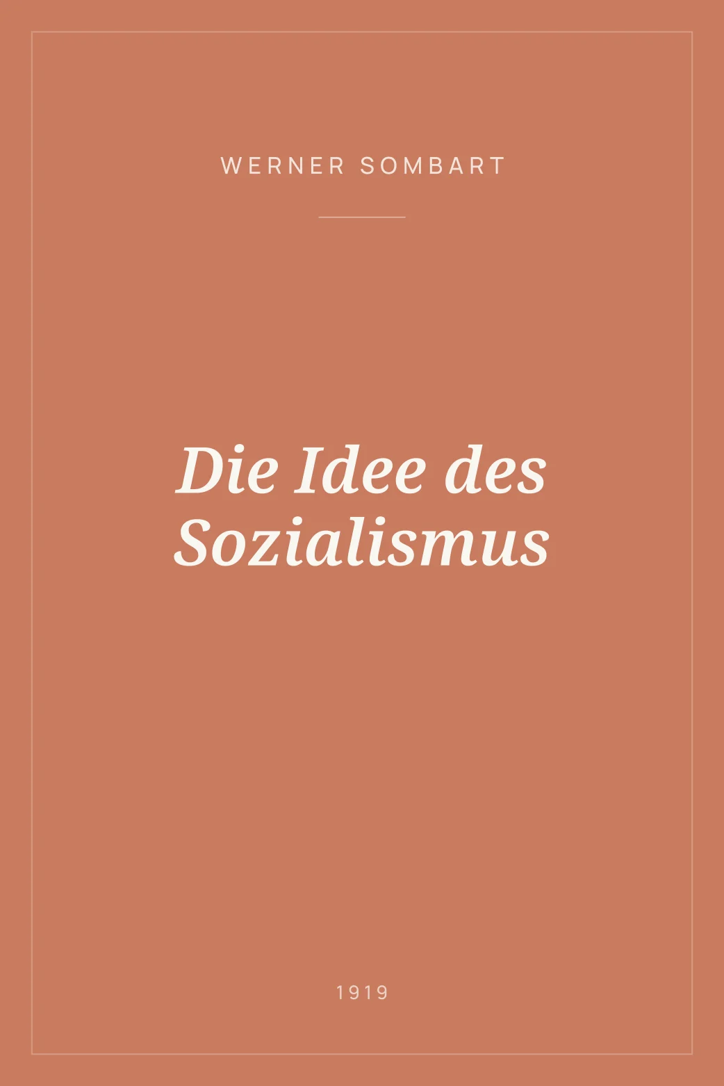 Portada de Die Idee des Sozialismus