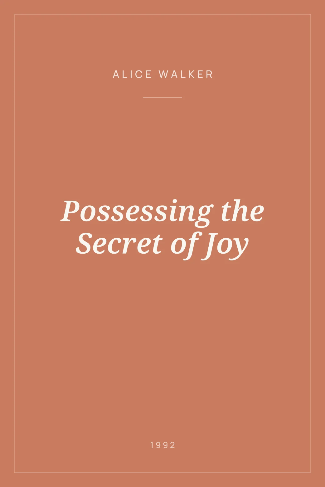 Portada de Possessing the Secret of Joy