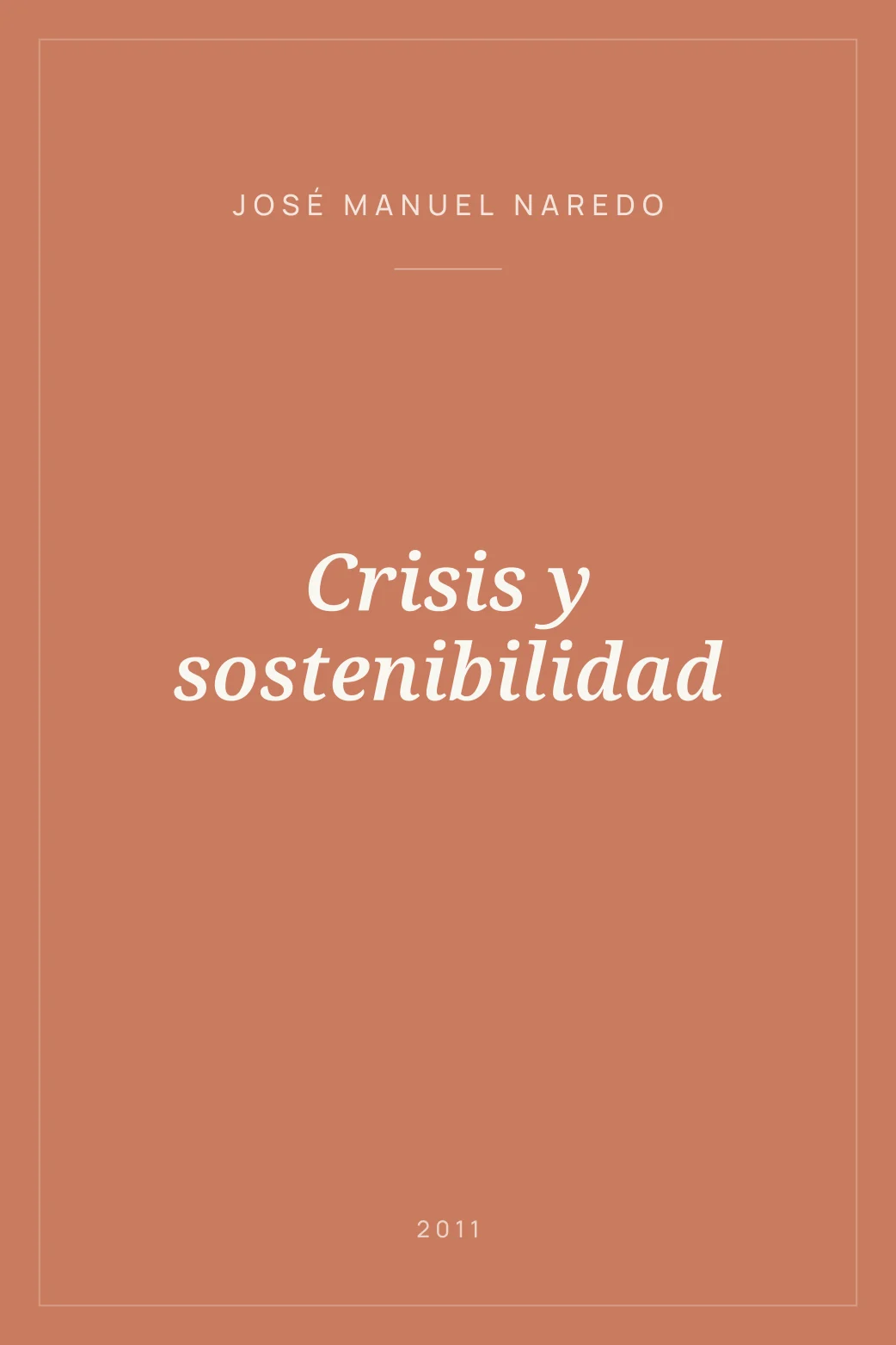 Portada de Crisis y sostenibilidad