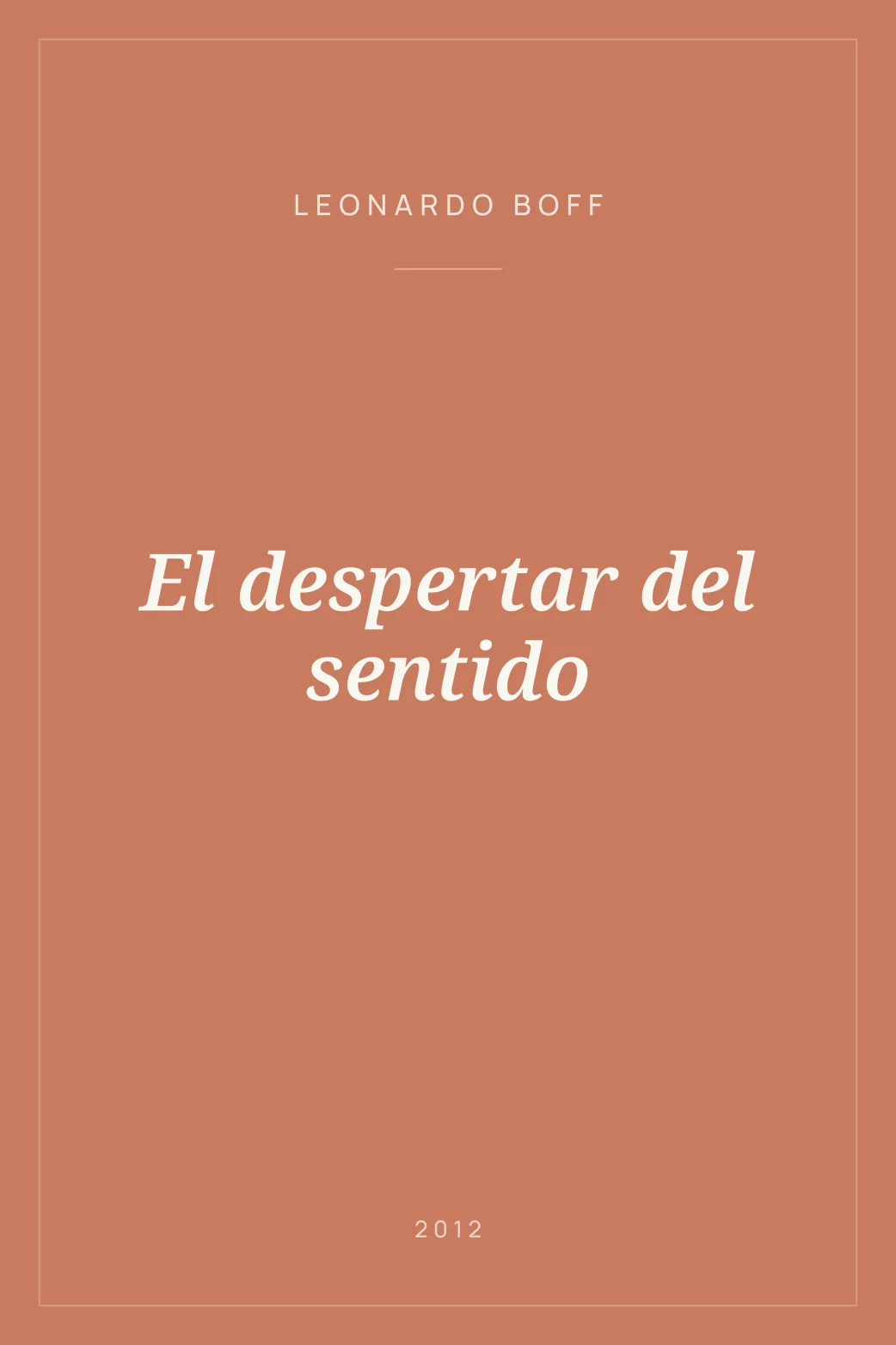 Portada de El despertar del sentido