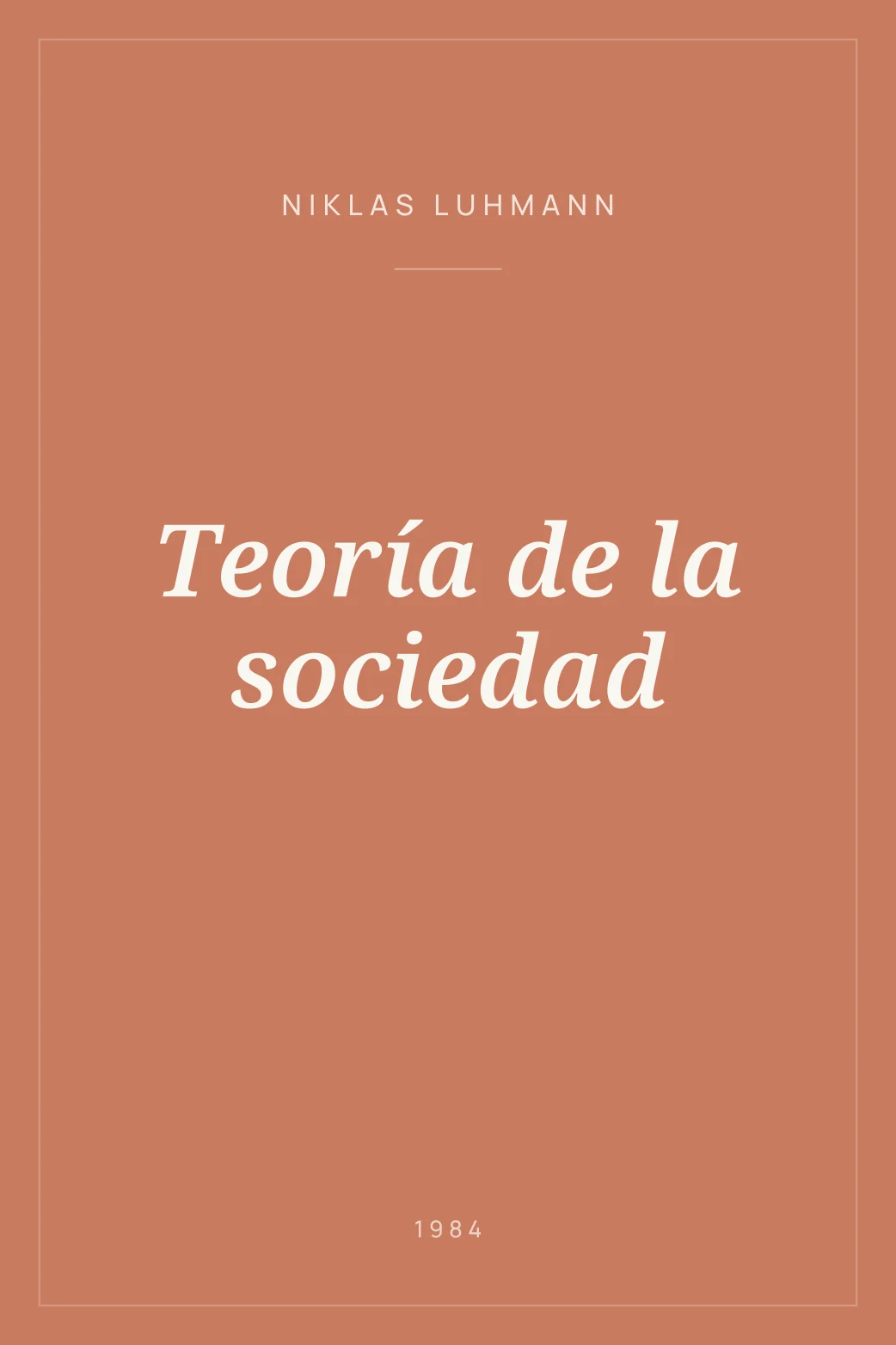 Portada de Teoría de la sociedad
