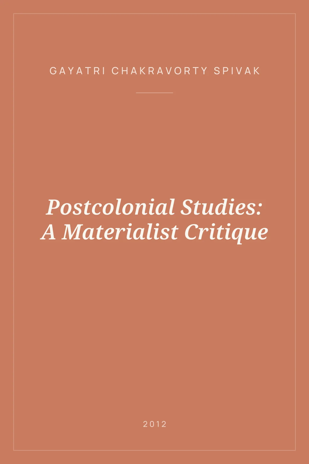 Portada de Postcolonial Studies: A Materialist Critique