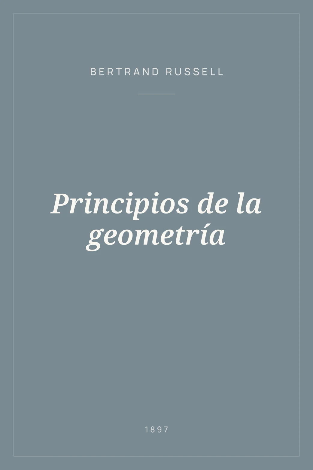 Portada de Principios de la geometría