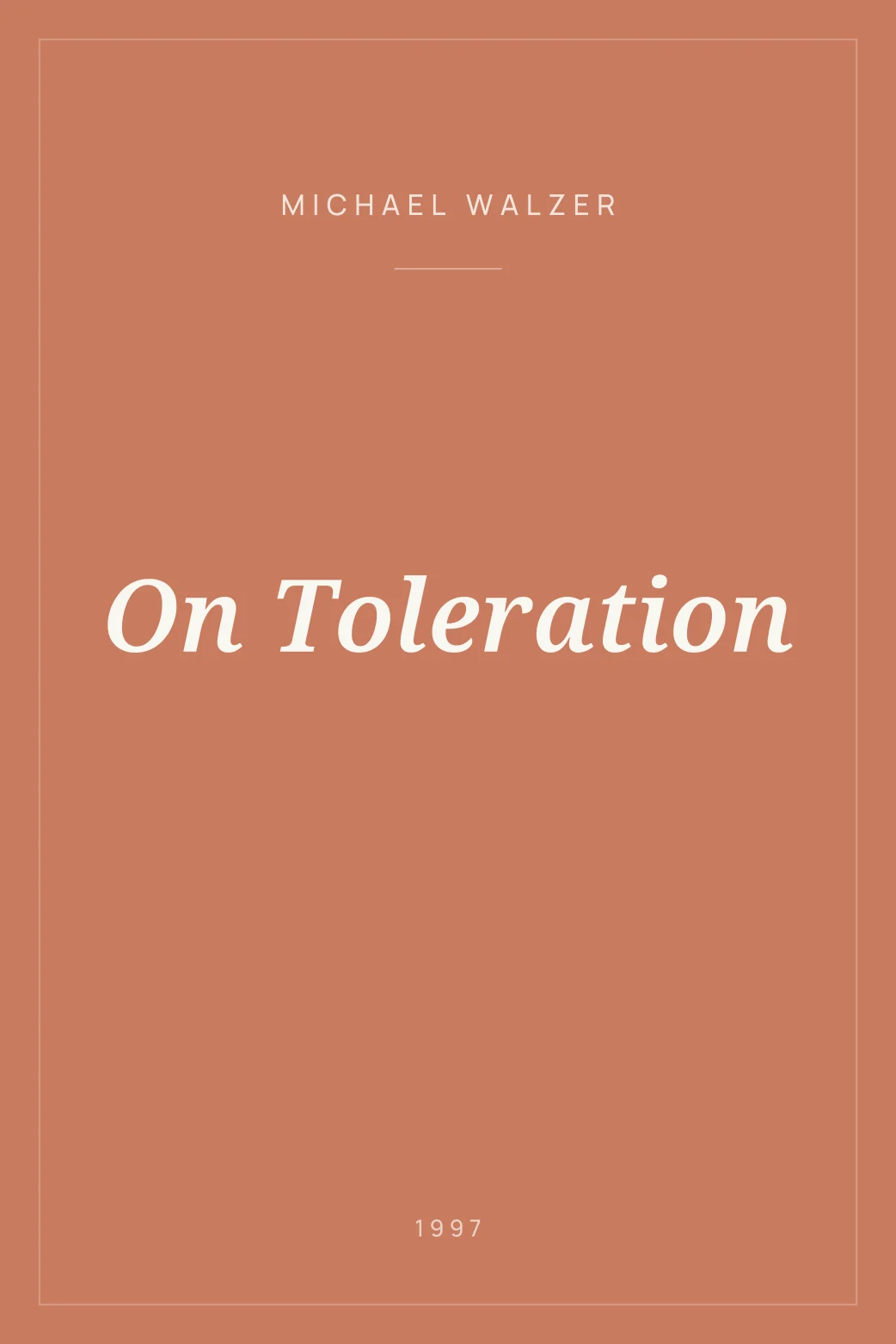 Portada de On Toleration
