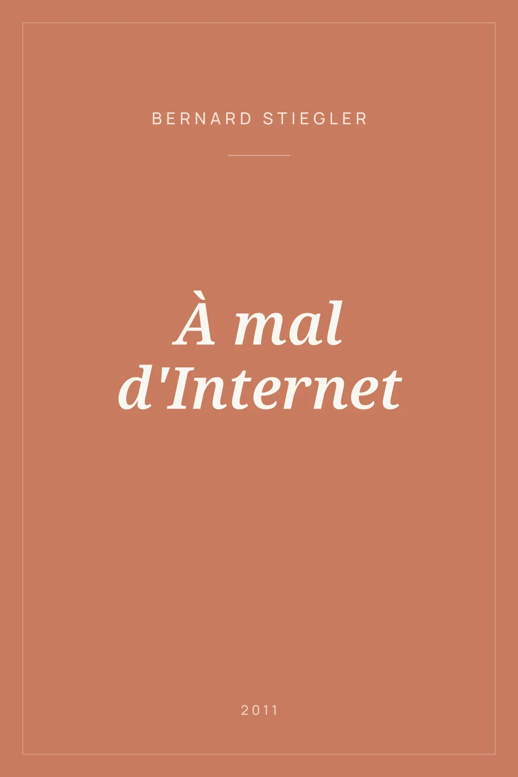 Portada de À mal d'Internet