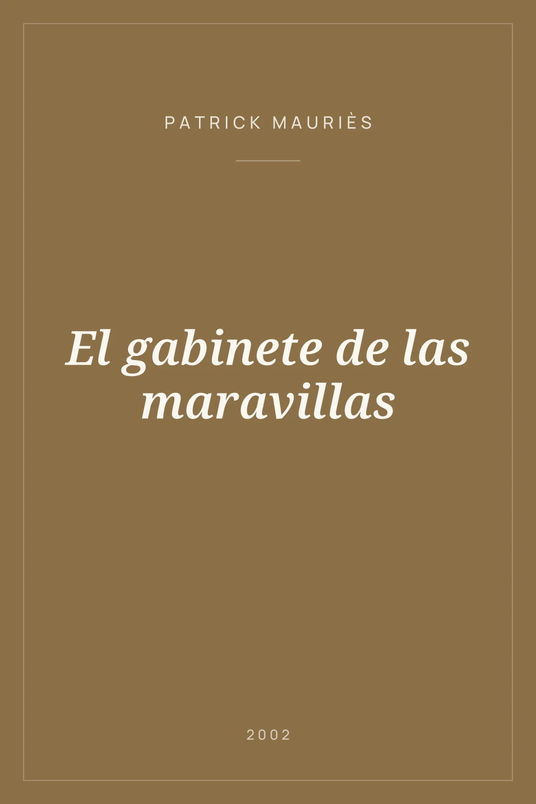 Portada de El gabinete de las maravillas