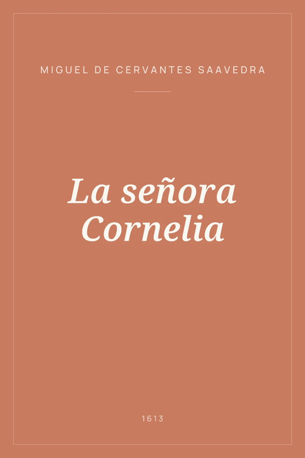 Portada de La señora Cornelia
