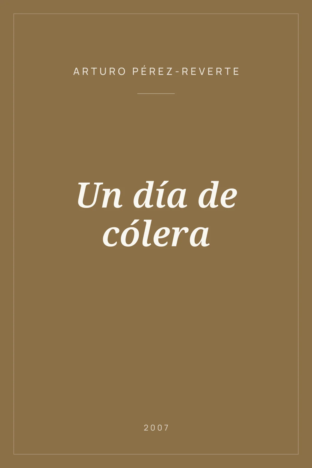 Portada de Un día de cólera