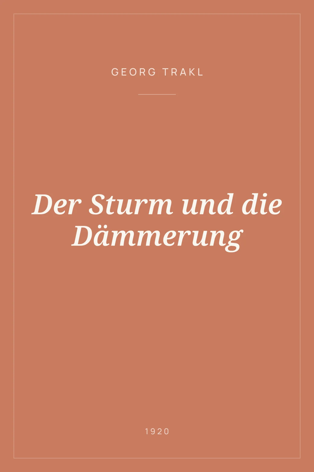 Portada de Der Sturm und die Dämmerung
