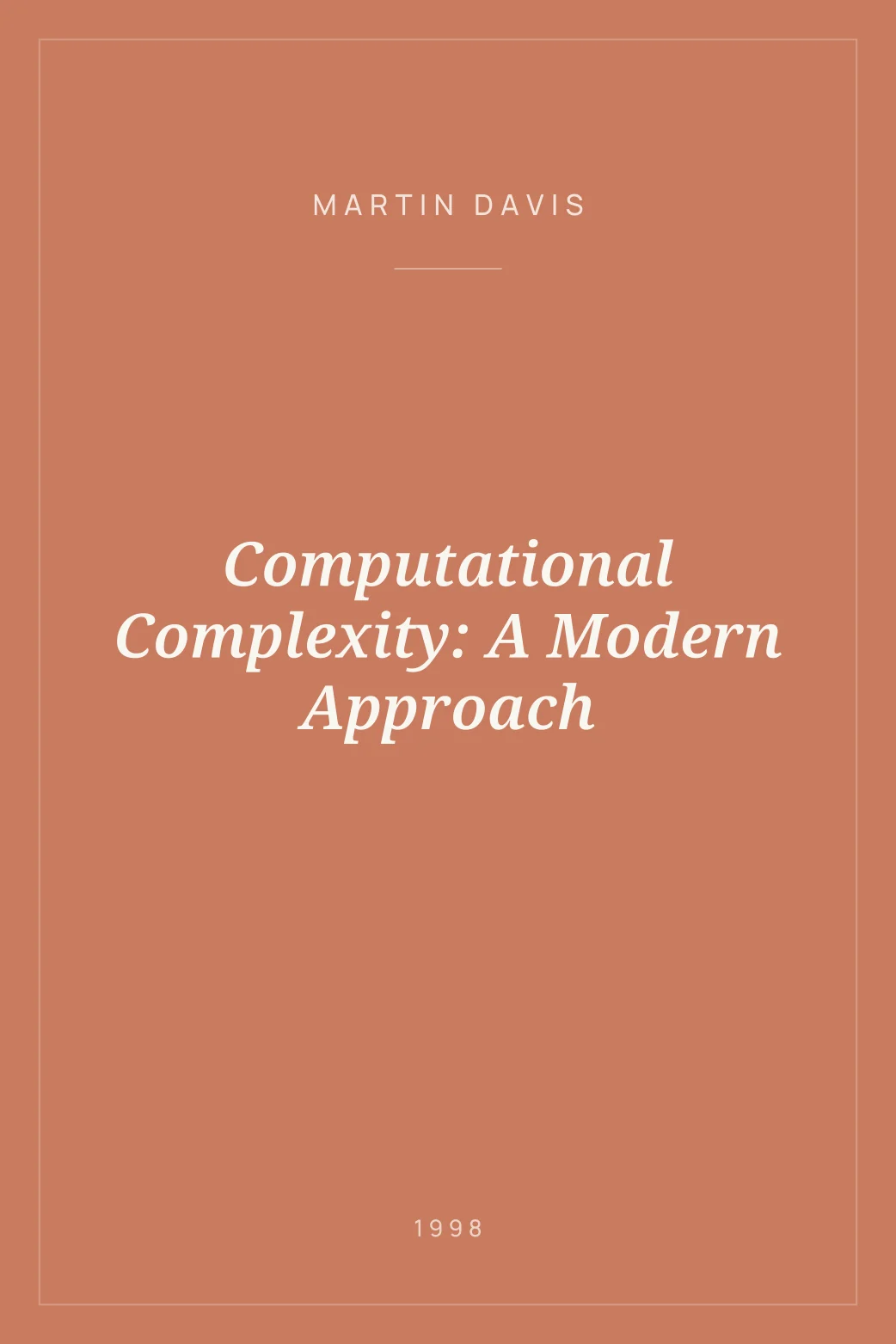 Portada de Computational Complexity: A Modern Approach