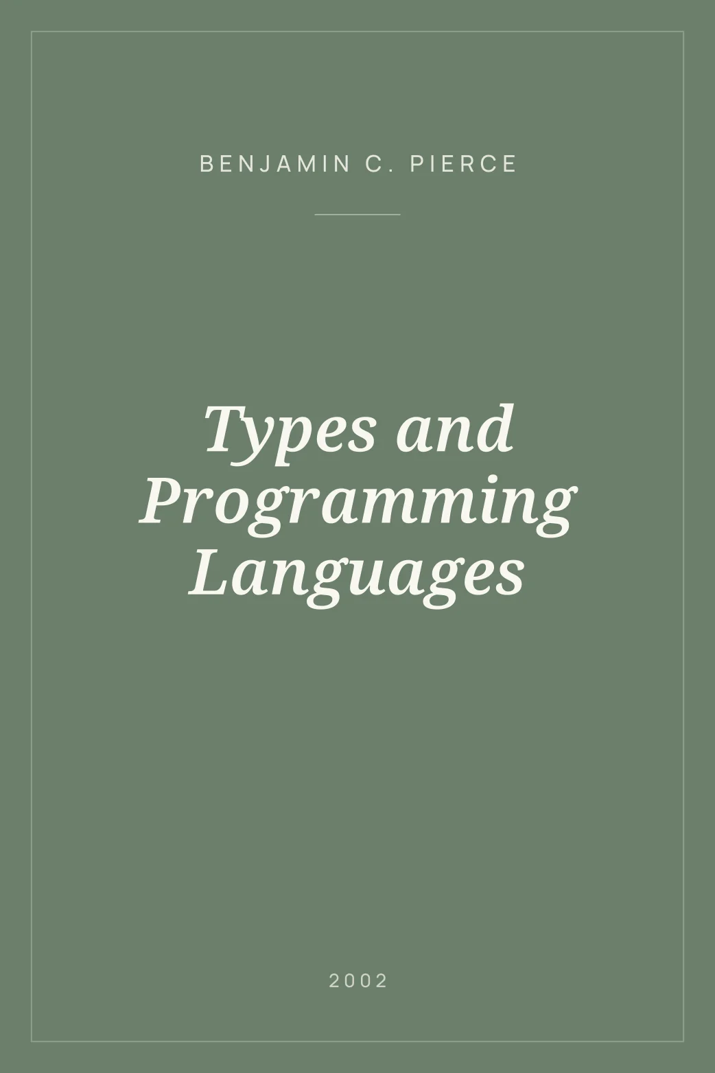 Portada de Types and Programming Languages