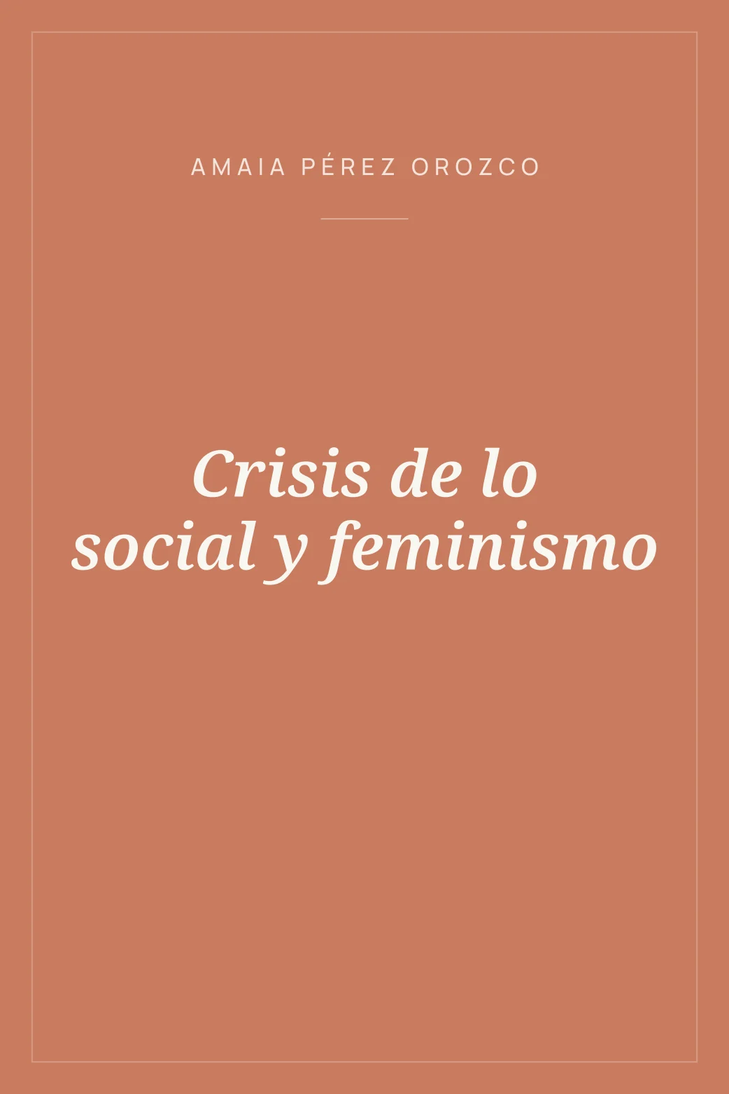 Portada de Crisis de lo social y feminismo