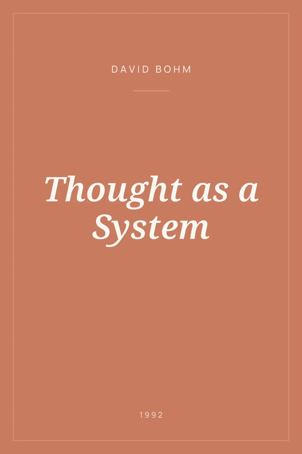 Portada de Thought as a System