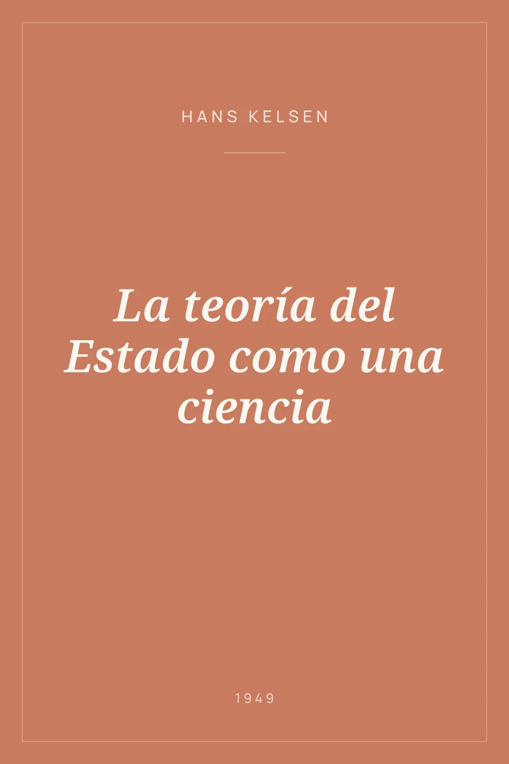 Portada de La teoría del Estado como una ciencia