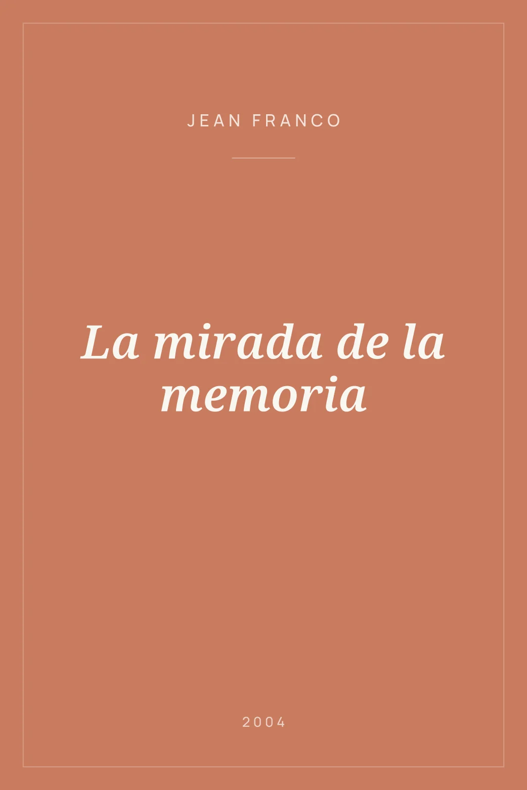 Portada de La mirada de la memoria