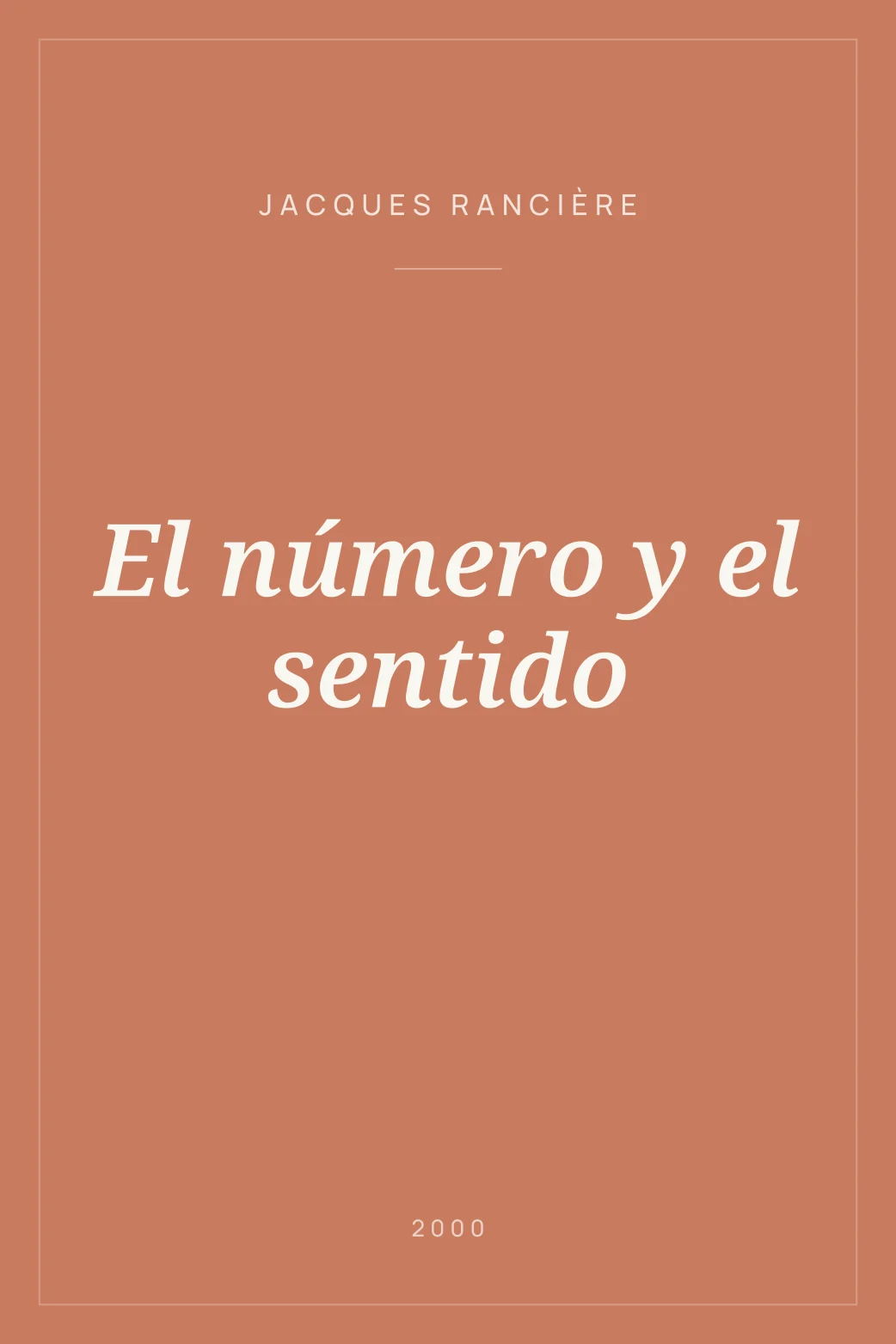 Portada de El número y el sentido